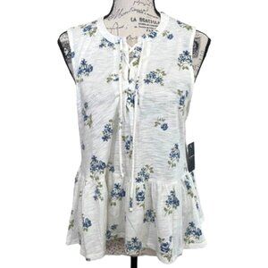 Lucky Brand Tie front Skirted Sleeveless Top